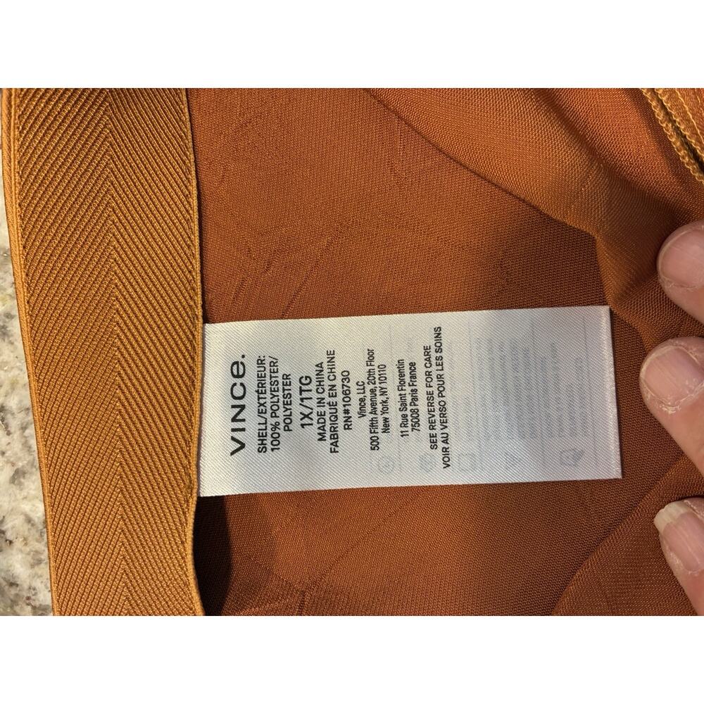 Vince High-Waist Fluid Satin Bias Pant Women's Burnt Orange Size 1X NWT - Picture 14 of 16